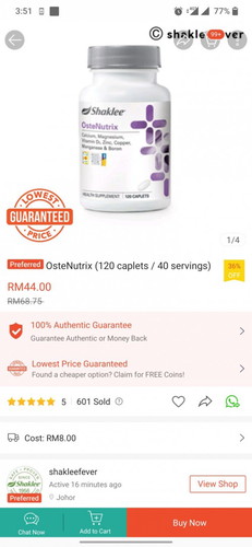 Supplement kalsium shaklee