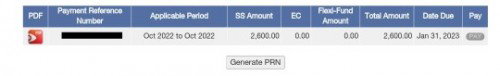 NEW PRN generated sa SSS