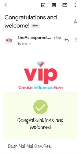 ASKING TO BECOME A VIP MEMBER.