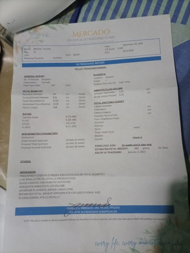 Ultrasound result