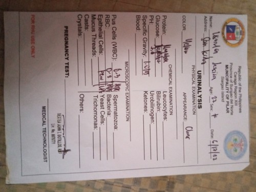Hi mga mommies ask ko lang kung may problem ba sa ihi ko tsaka blood ko. Salamat 😇🙏
