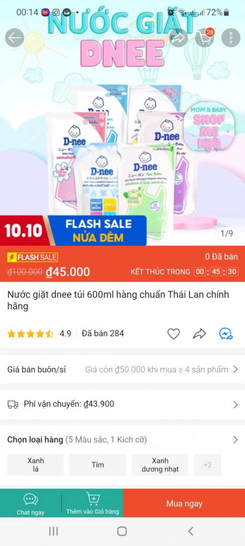 Mua đồ chuẩn bị đi sanh