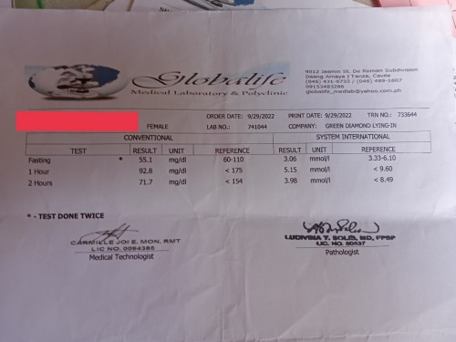 75g OGTT Result