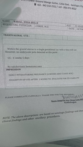 6weeks and 5days sa ultrasound pero wala pang nkktang baby or heartbeat sac lang?