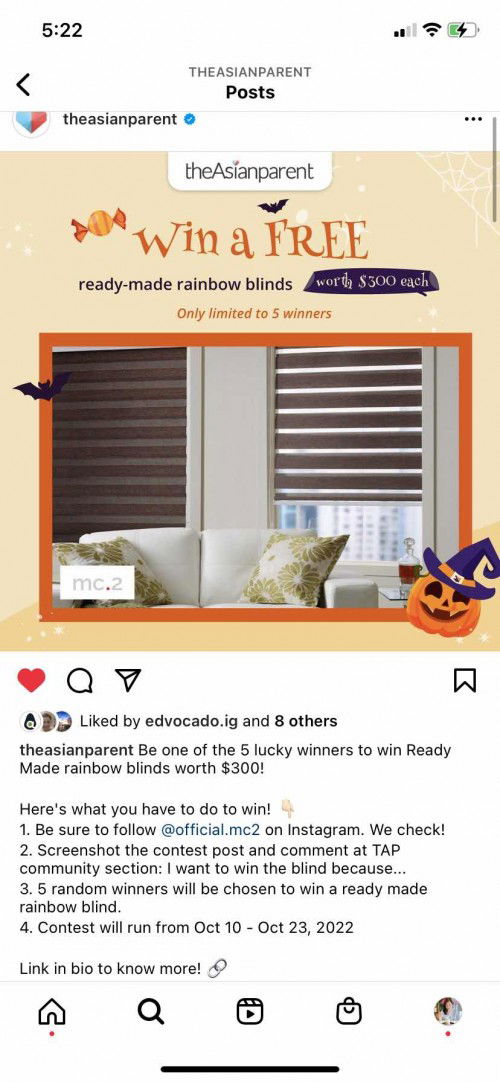 Rainbow blinds giveaway on TAP