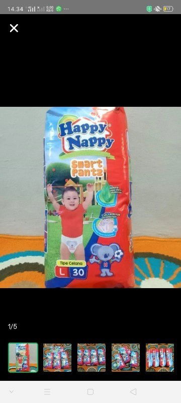 Jual popok Happy Nappy size L