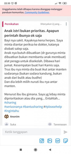 Kenapa dihapus mulu sih