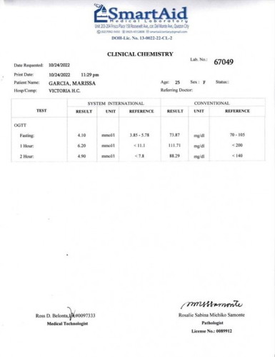 OGTT TEST RESULT