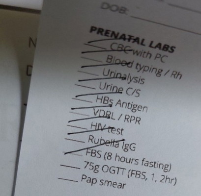 Prenatal labs
FTM 10 Weeks po