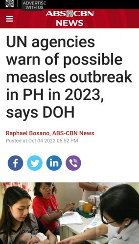 Possible measles outbreak in 2023