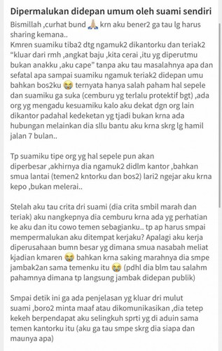 Dipermalukan suami didepan umum