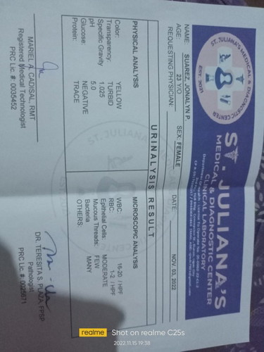 Urinalysis result