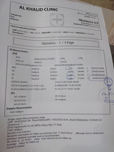 Ultrasound result