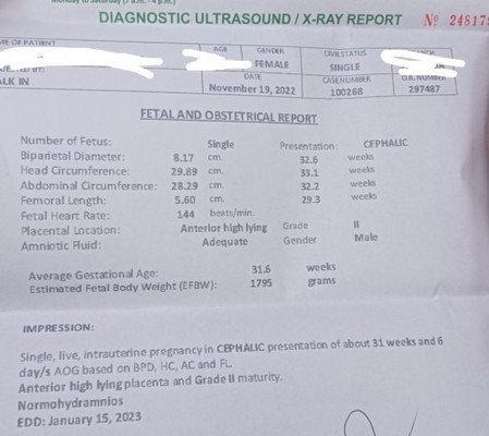 Ultrasound Report