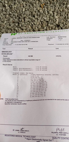 LAB RESULT NG DUGO