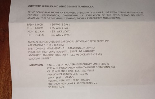 Hello po. Ask lang po kung normal ba itung results ng Sonogram ko kahapon lang.
