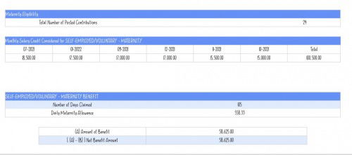 SSS maternity benefits