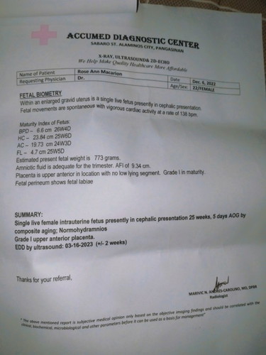 ayos lang po ba tong result ng ultrasound ko po?
salamat po sa mga sasagot
