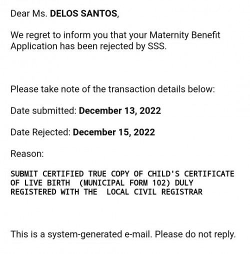 Birth certificate ni LO