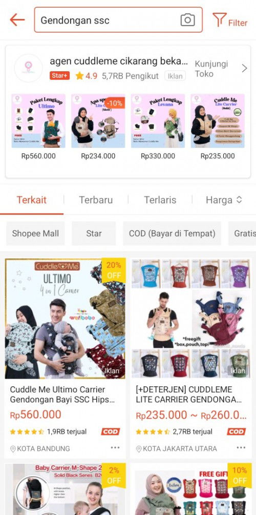 Minta rekomendasi gendongan SSC