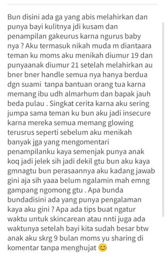Kulit kusam setelah menikah dan melahirkan