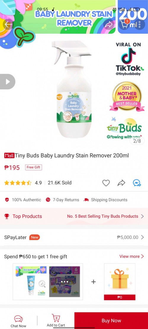 Tiny buds stain remover