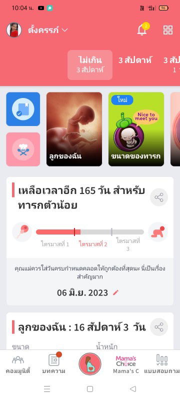 สอบถามกับแอปตั้งครรภ์