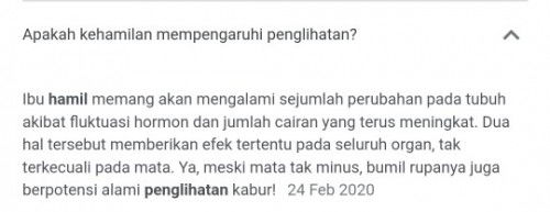 Mata kiri buram di trimester 1