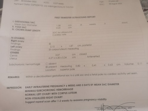 PREGNANCY 8WEEKS SA LMP 6W1D SA TVS