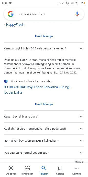 Bab cair berwarna kuning