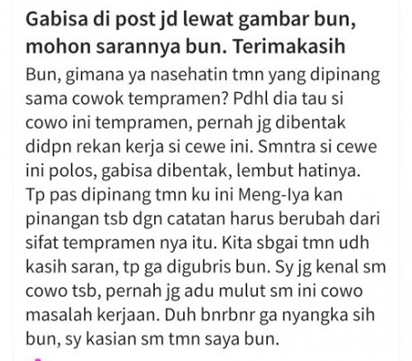 Boleh sarannya bun π