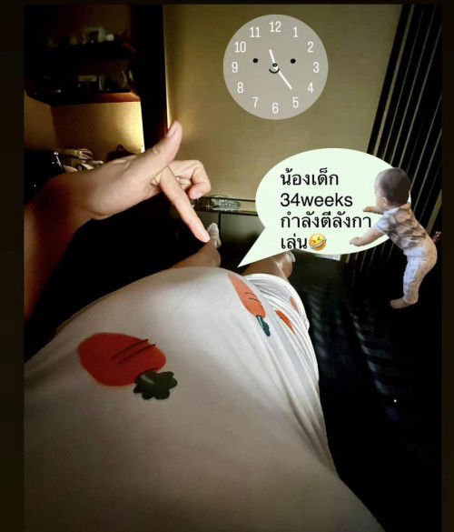 ลูกชอบมาดิ้นมาโก่งตัวอยู่ฝั่งขวาซะเป็นส่วนใหญ่