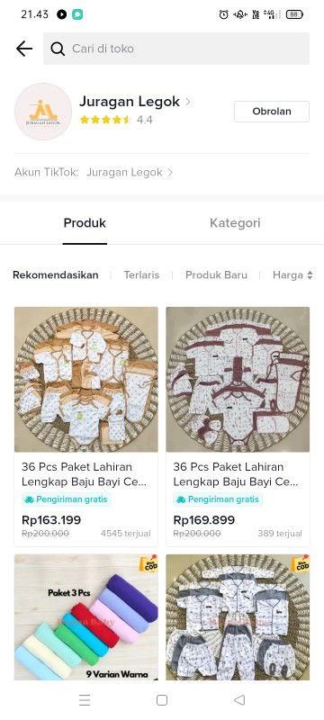Bun aku kasih tau nama akun tiktok yg jual perlengkapan Newborn murah gratis ongkir