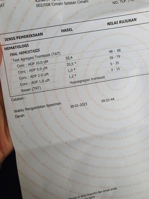 Tanya Agregasi Trombosit (hipoagregasi)