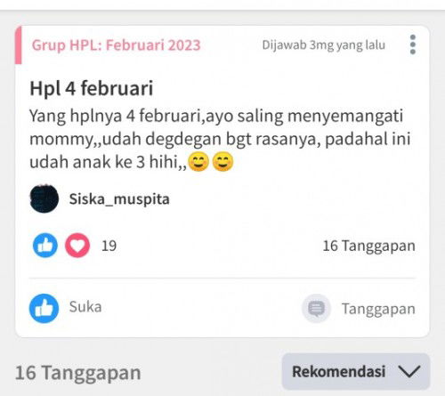 Hpl 4 feb sudah lahiran