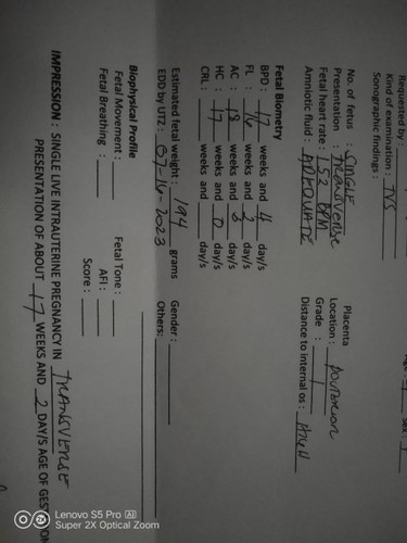 Tanong ko lg po. Normal po ba ang mga nasa ultrasound result ko? Im about 17weeks and 2days pregnant