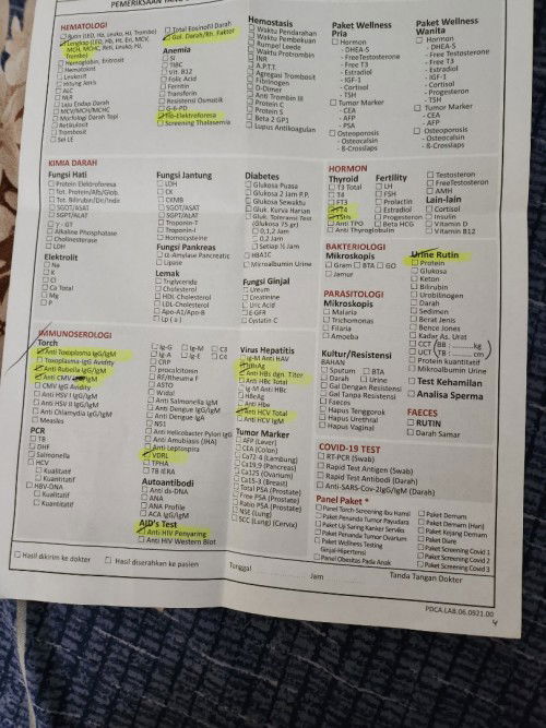 Rujukan Dokter untuk cek lab
