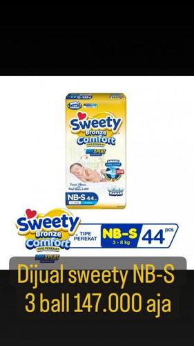 Hai bun, ada yg mau beli diapers Sweety Bronze size NB-S gk? 3 Ball/147k aja , Sy mau ganti size