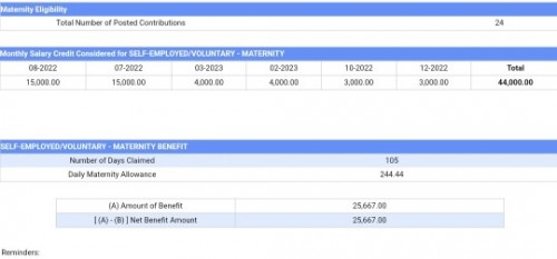 MATERNITY BENEFITS