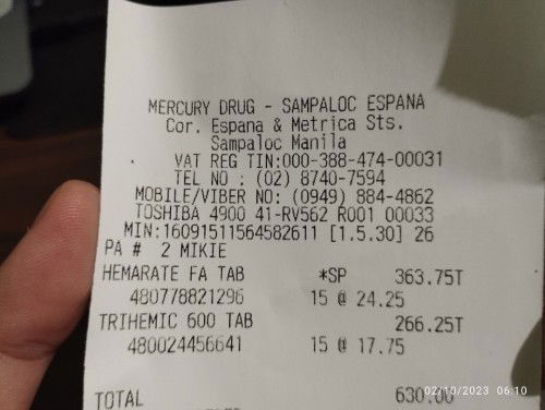 SALE : HEMARATE AND TRIHEMIC