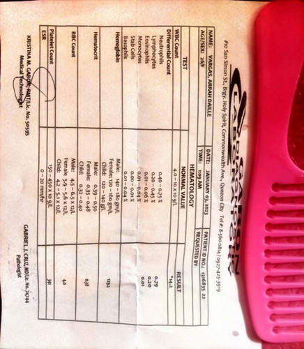 result of laboratory