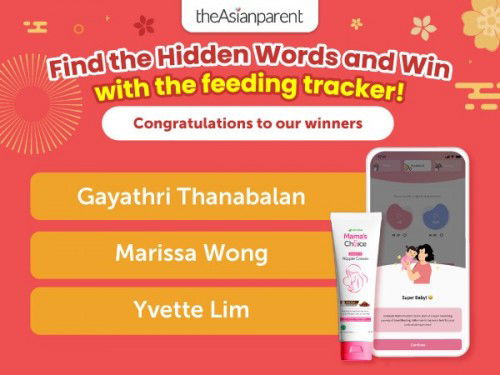 Asianparent winners announcement - Find and Win with the feeding tracker