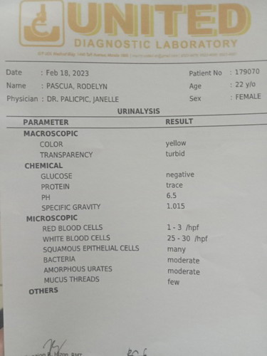 Urinalysis Result