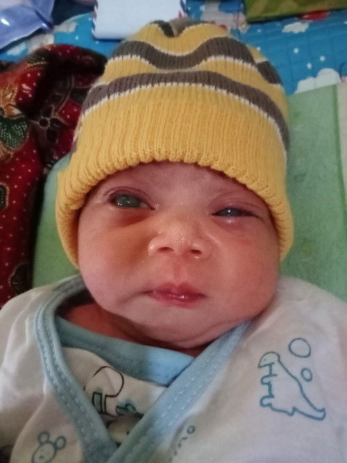 Mata bayi warna abu abu