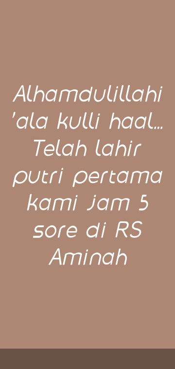 Alhamdulillah telah lahir