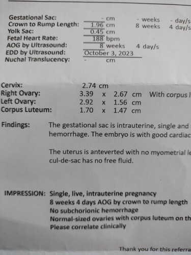 8 weeks and 4days