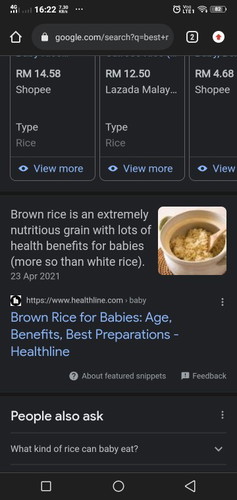 Brown rice untuk baby 6 bulan
