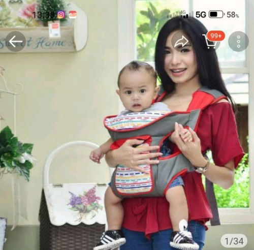 Gendongan m shape usia 4 bulan