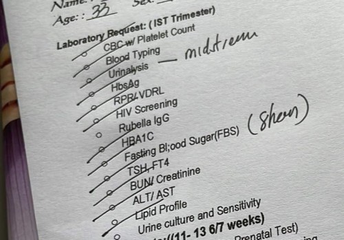 Laboratory Requests (1st Trimester)