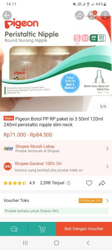 Jual botol susu newborn pigeon 50ml  masih lengkap kotak dijual karna ada banyak dapat hadiah botol